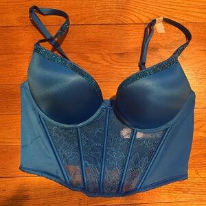 Victoria's Secret Blue Push Up Lace Bra